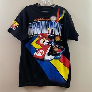 Mario Brother’s Lightning Grand Prix Mario Cart Black T-Shirt